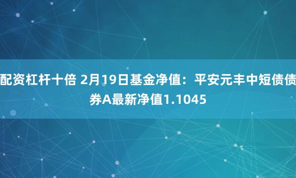 配资杠杆十倍 2月19日基金净值：平安元丰中短债债券A最新净值1.1045